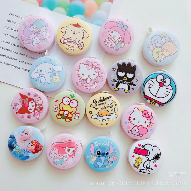 3/10/20/30 Pcs Sanrio Cartoon Tape Measure Multi Image Cute Kuromi Melody 1.5m Portable Small Tape Measure Learning Gift