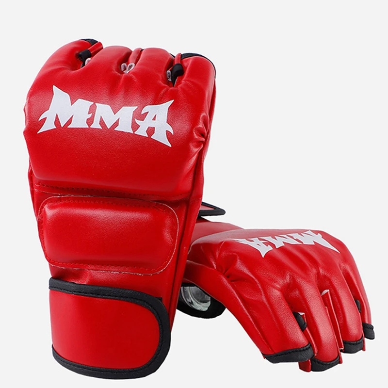 Professional Boxing Gloves Thicken Plush Punching Mittens 1 Pair Training Competition Equipment Adult Leather Punching Guantes