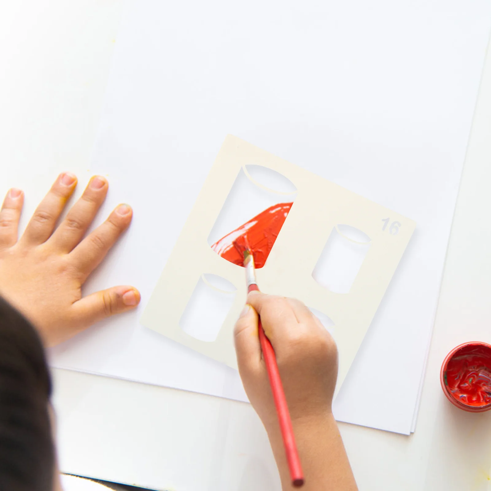 Zestaw 16 szablonów do malowania o geometrycznych kształtach, wielokrotnego użytku, szablony dla zwierząt do rękodzieła DIY, nauki rysowania, trasowania, edukacji i projektów artystycznych.