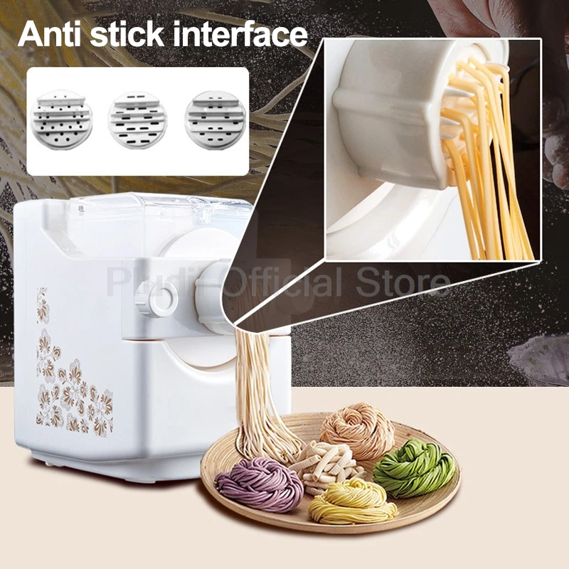 Mesin Pembuat Mie Otomatis 110V/220V dengan Mie Anti Lengket dan 9 Pilihan Cetakan Operasi Satu Tombol untuk Penggunaan Dapur Rumah