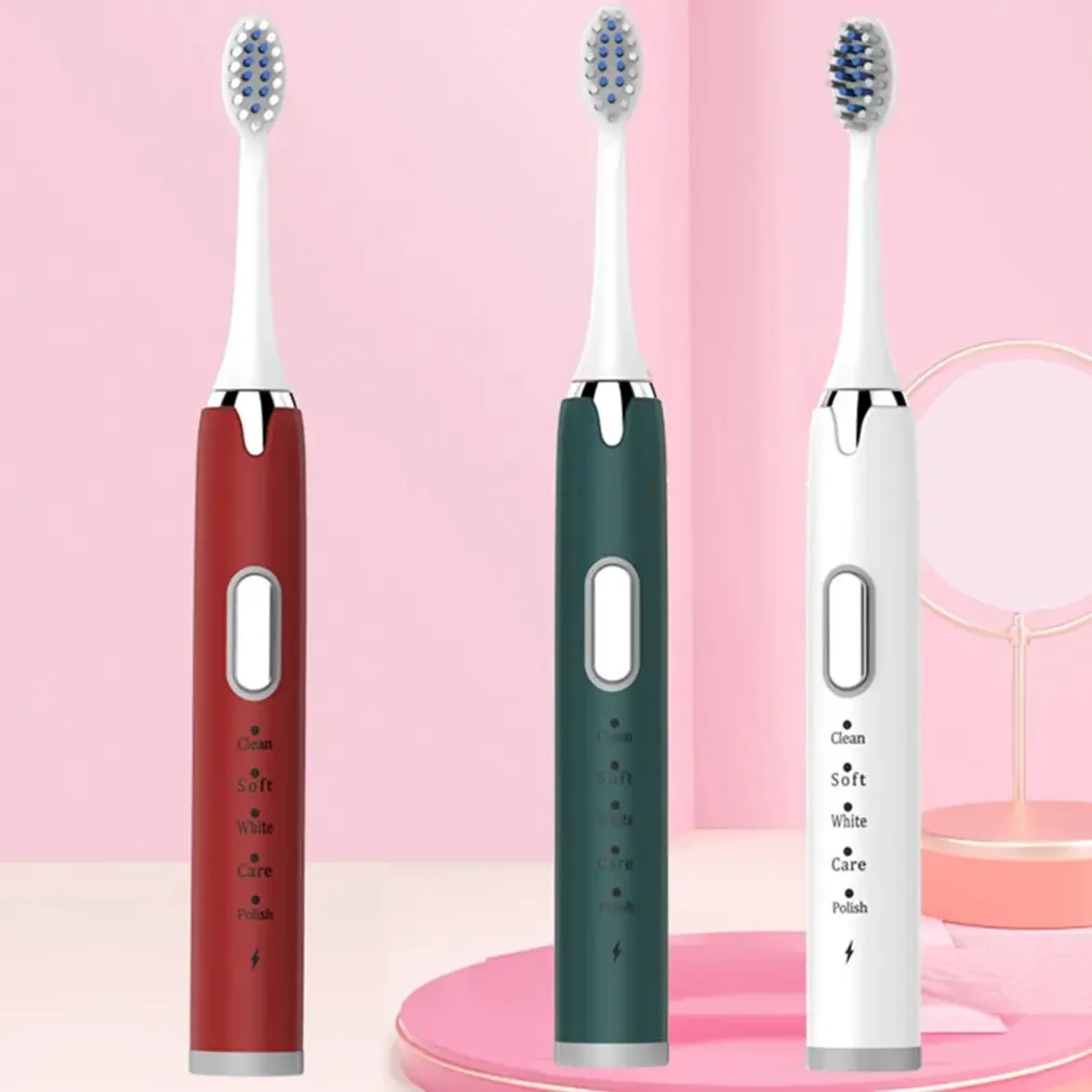 Adult Electric Toothbrush USB Rechargeable Ultra Sonic Washable Relaxing Powerful 5 Speed Electric Toothbrush