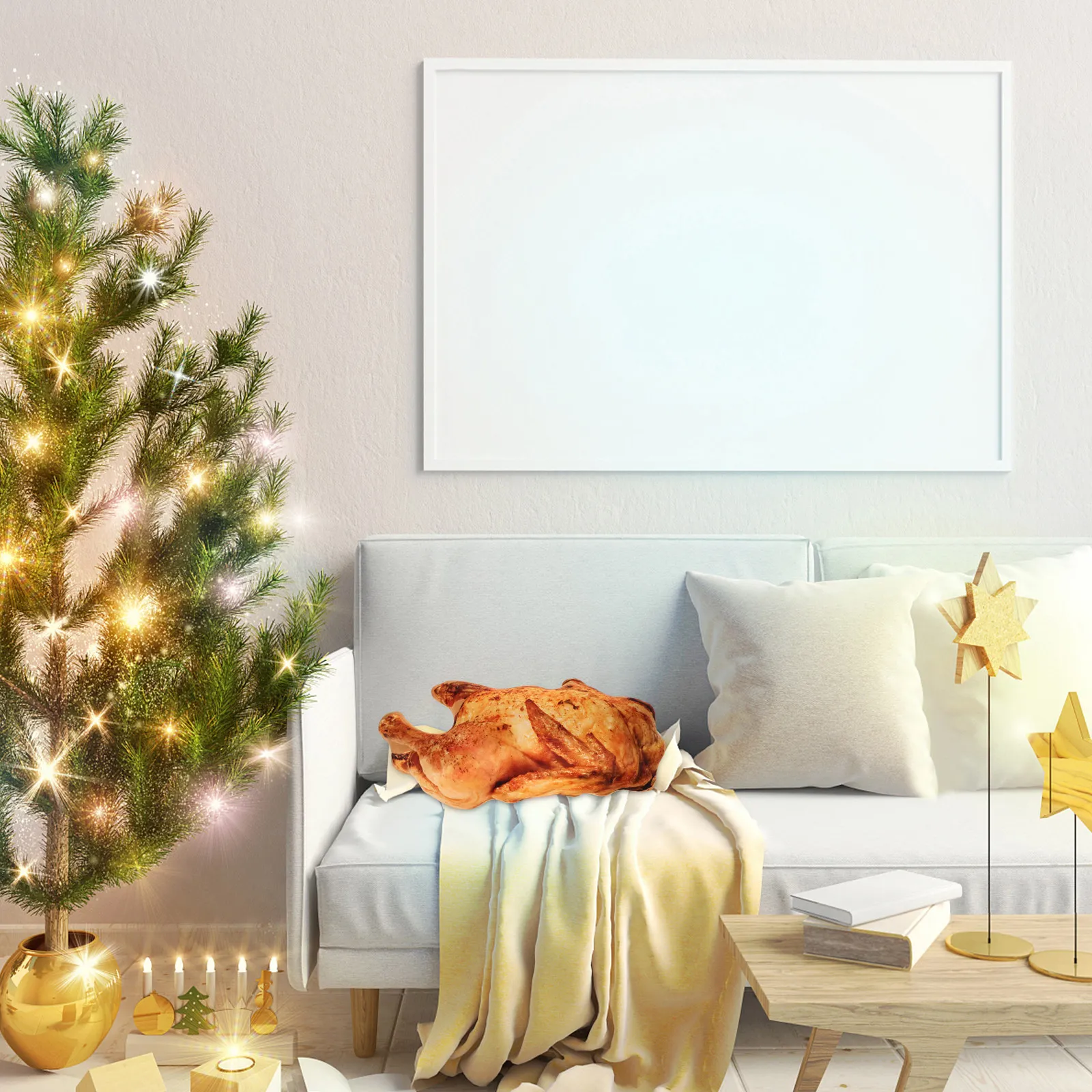 

Roasted Chicken Throw Pillow Realistic Simulation Soft Material Lightweight Sofa Decorative Cushion Food Pillow