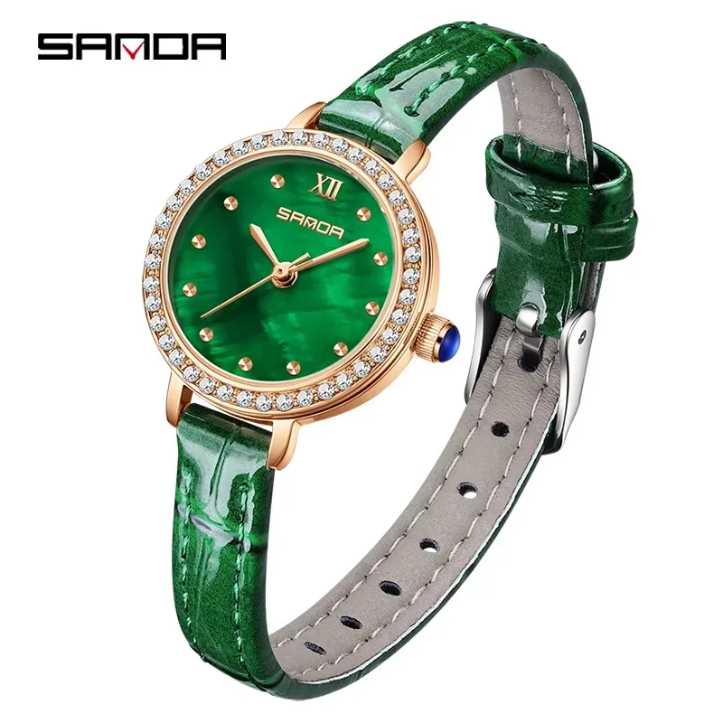 

SANDA SD1135 Design Alloy Compact Women's Fritillaria dial Quartz Watch Gift Original Luxury Elegant Quartz Waterproof Watches