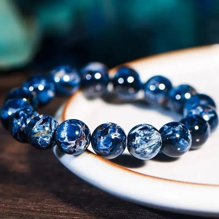 Natural Collectible Grade Van Gogh Star Peter Stone Couple Bracelet Female Blue Cat's Eye Lightning Planet Crystal Bracelet Male