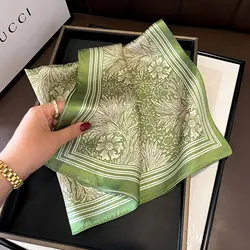 Brand 100% Real Silk Satin Women Scarf Foulard Femme Scarfs Bandana Women Square Scarves Wrap Kerchief Mulberry Hijab Shawls