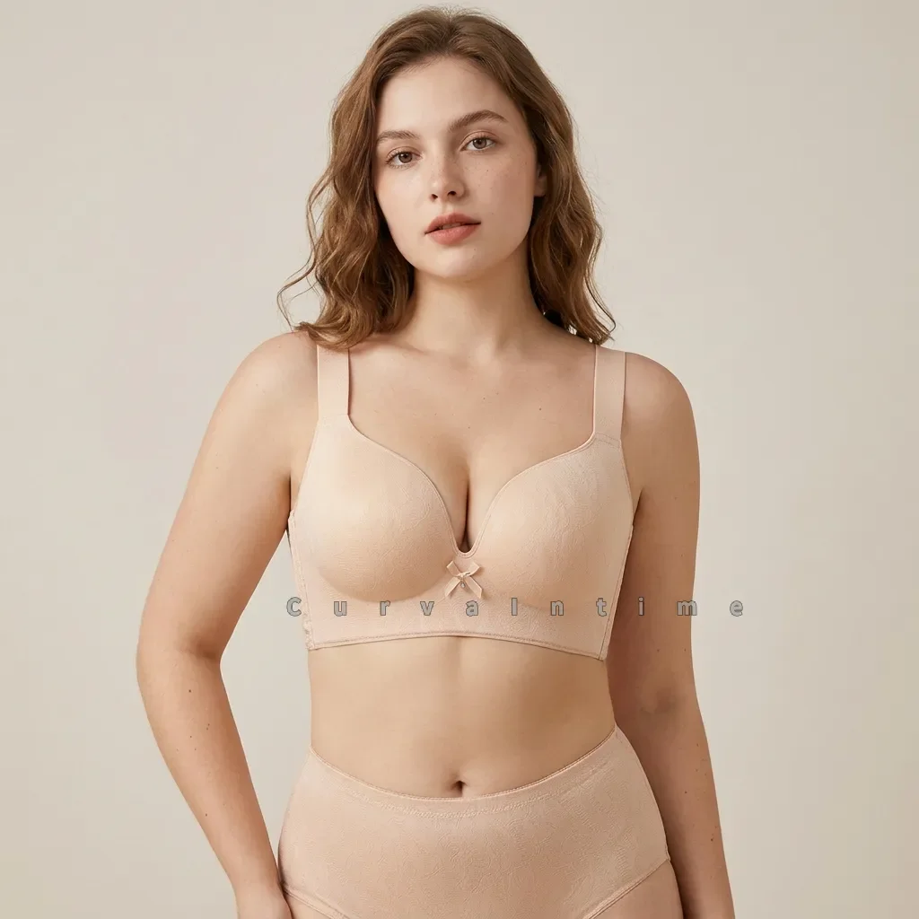 Wireless Bra for Large Bust Women Comfort Wireless Full Coverage Bra High Side Coverage Lift Support Soft Seamless Brassiere
