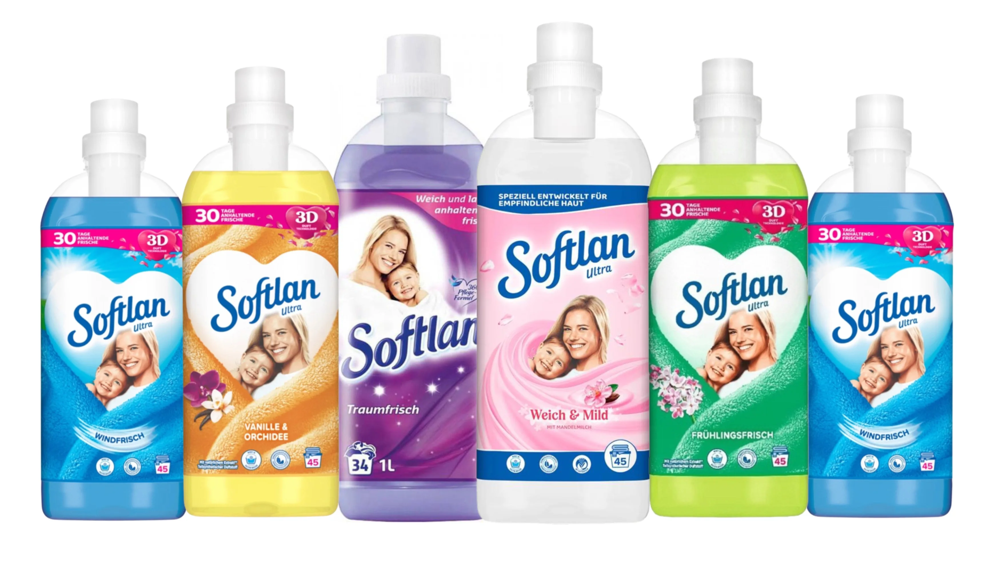 SOFTLAN DE Płyn do płukania MIX 6x1L