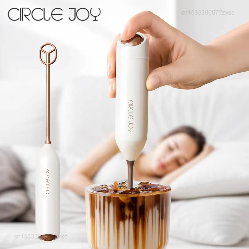 

New Circle Joy Electric Stirring Bar 3V Wireless Portable Strong Motor Stirring Rod Food Safe Tool PP Materials for Home Kitchen