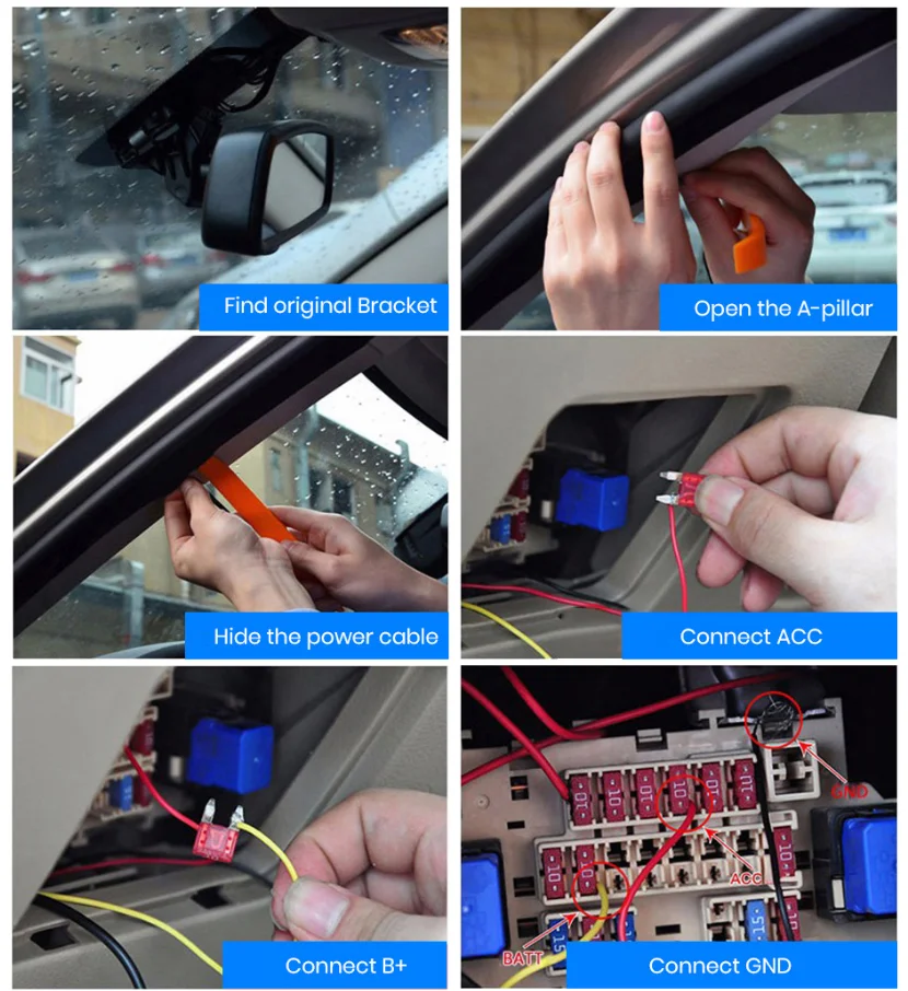 Imagebon 5V 4A 3.5m Buck Line ACC Hardwire Kit Used For 24h Parking Monitoring Time Lapse Car DVR