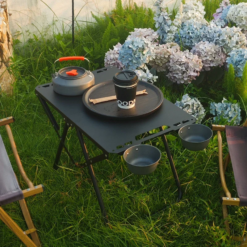 طاولة نزهة خفيفة الوزن قابلة للطي، طاولة قابلة للطي للتخييم للاستخدام العملي في الهواء الطلق، تصميم موفر للمساحة، سعة تحميل عالية