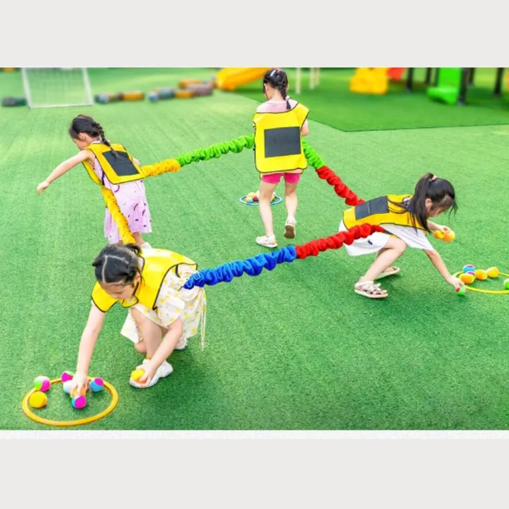 Outdoor Team Building Game Elastic Rope Loops Interactive Sports Toy Kids Party Group Activity Training Development Game
