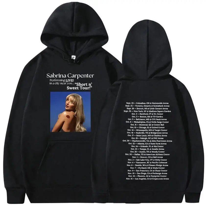 

2024 Sabrina Carpenter Short N' Sweet Tour Hoodie Women Retro Fashion Trending Sweatshirt Fleece Pullover Oversized Clothing