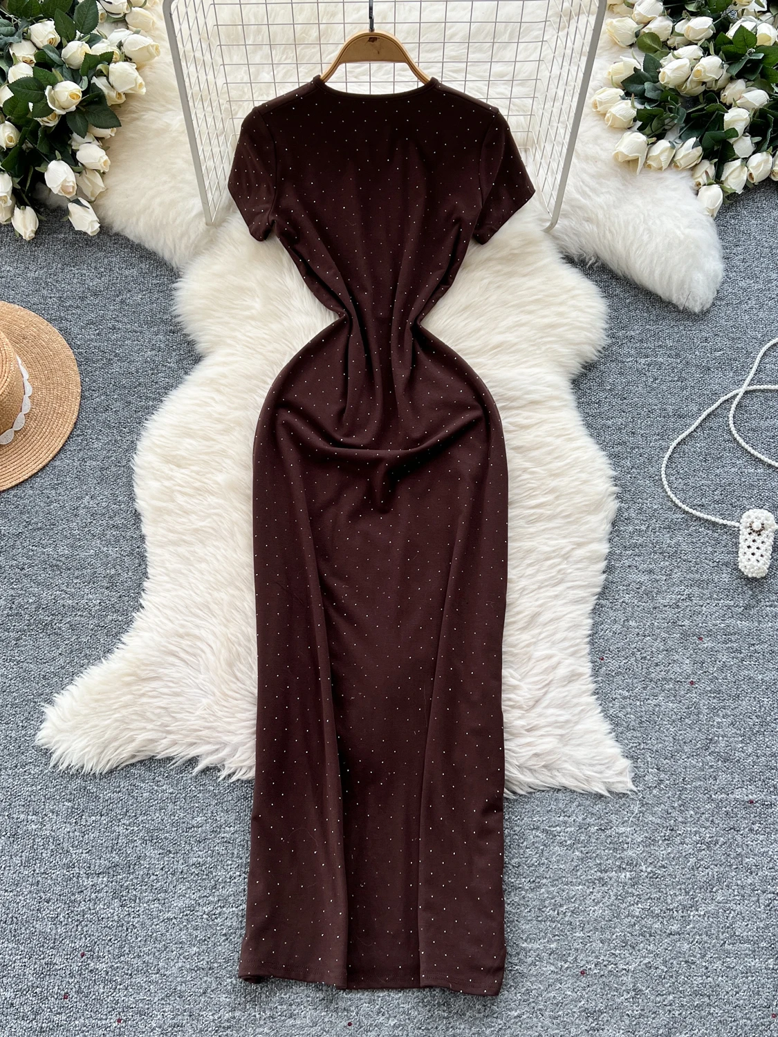 T-shirt d'été pour femmes, taille haute, coupe cintrée, rond, bouton fleur Ne Rose, dr coréen, pour les déplacements