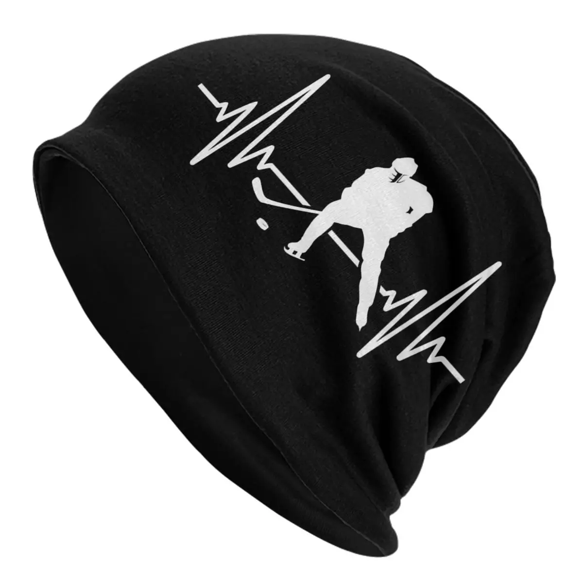 

Ice Hockey Heartbeat, Hockey Heartbeat Men Women Adult Beanies Caps Knitted Bonnet Hat Warm Fashion Autumn Winter Skullies Hats