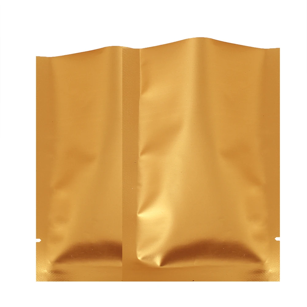 5x8cm Matte Gold Mini Aluminum Foil Mylar Bag Open Top Smell Proof Heat Sealable Vacuum Cream Lotion Bags For Business