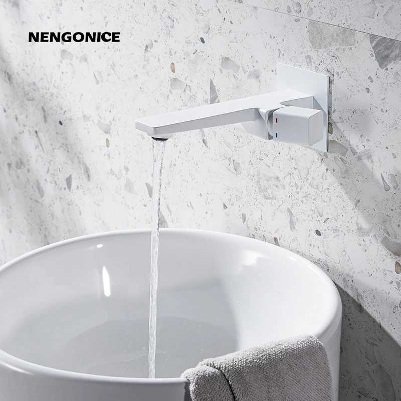 white gold Basin Faucets Modern Bathroom Mixer Tap Brass Washbasin Faucet Single Handle Single Hole Elegant Crane For Bathroom