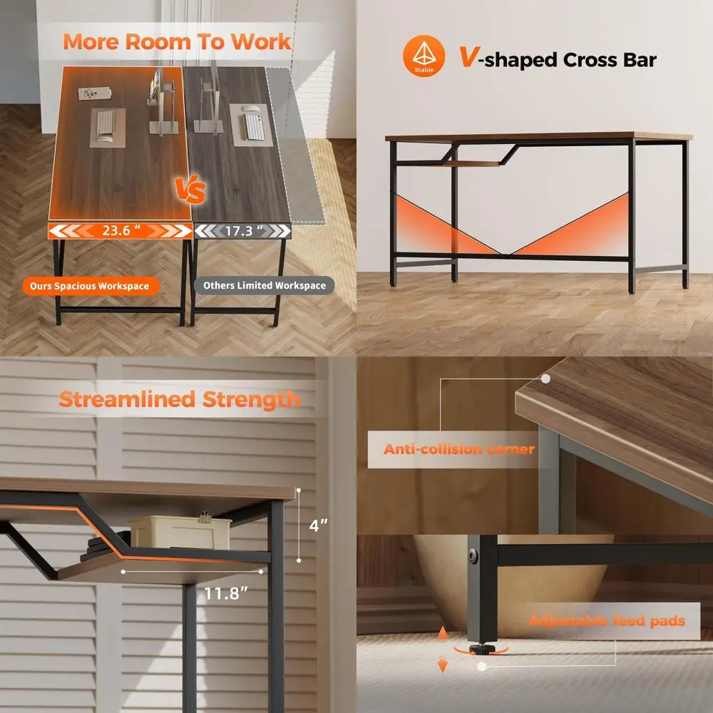 

Compact 48 x 24 Desk for Gaming and Home Office, Ideal for Small Spaces and Studying