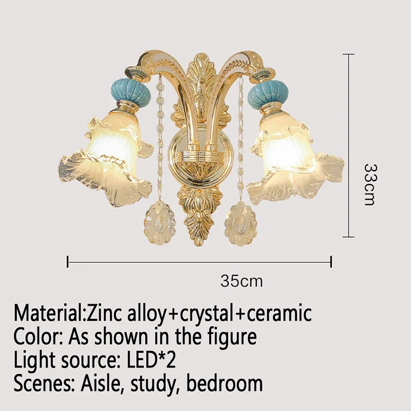 ABEL-Applique Murale de Luxe en Clip Européen, Luminaire Décoratif d'Nik, Idéal pour un Salon, une Chambre à Coucher, un Couloir, une Villa ou un Hôtel