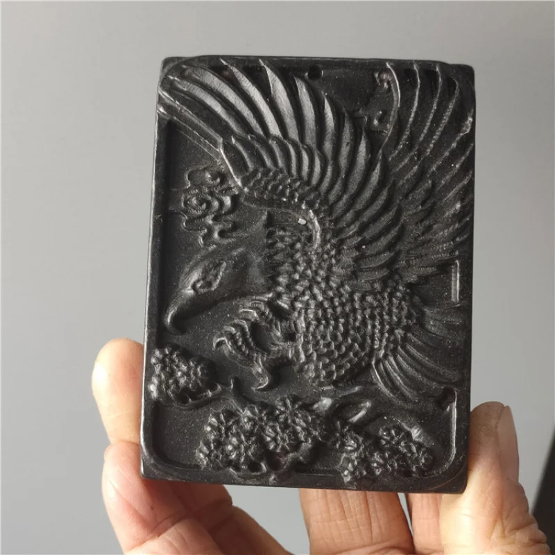 Antique Jade Natural Distressed Crafts Magnetic Iron Stone Hongshan Culture Dapeng Wings Hanging Piece Pendant Hand Pieces
