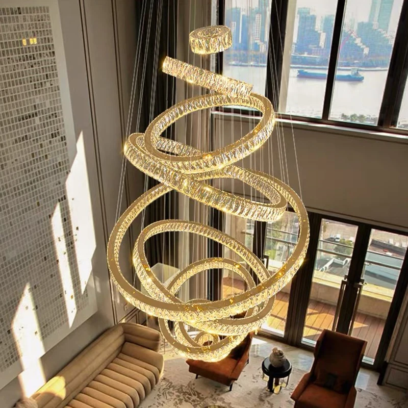 Modern Home Decor Led Lights Pendant Light Lamps Forstaircase Chandeliers For Living Room Hanging Light Indoor Lighting