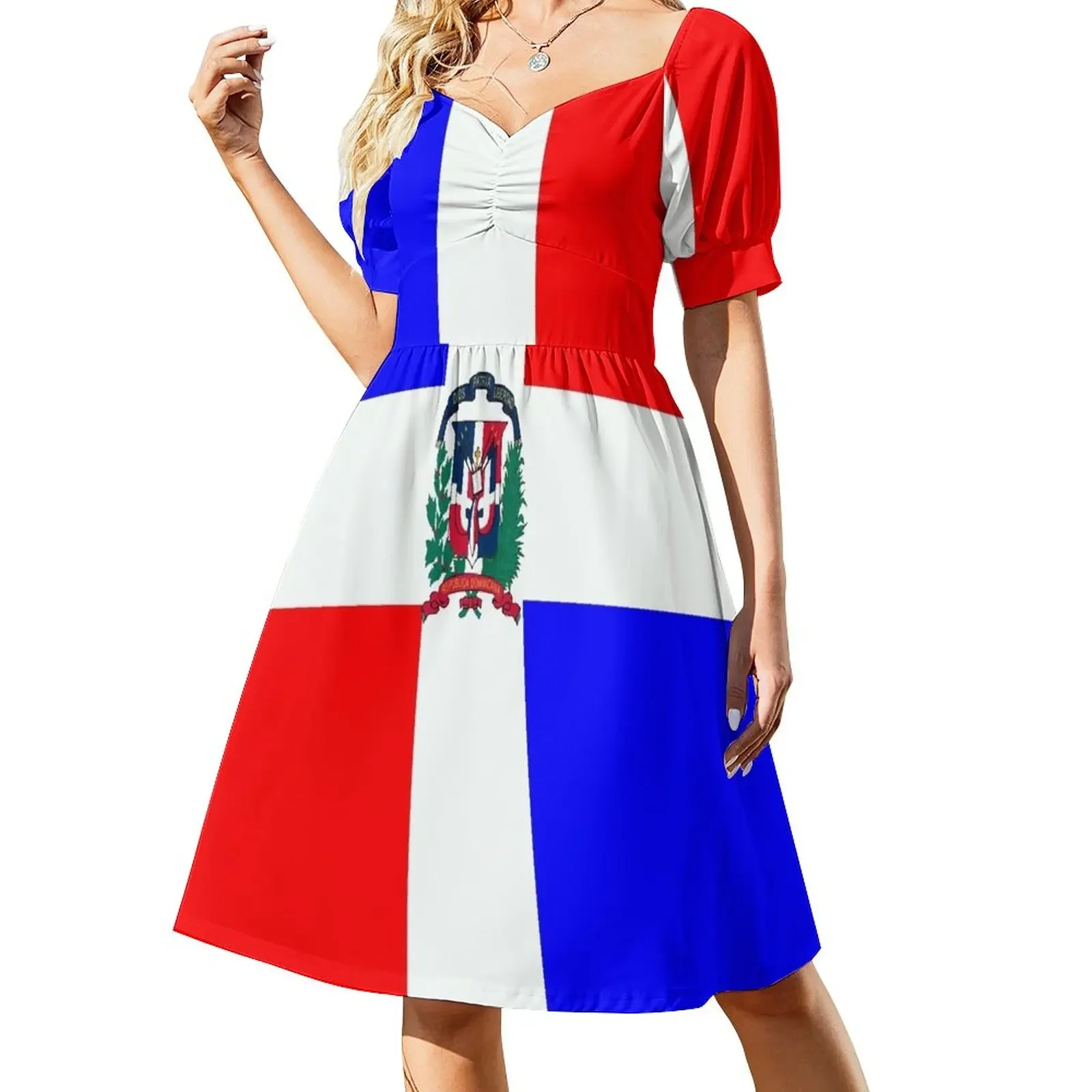 

Flag of Dominican Republic Sleeveless Dress elegant guest wedding dress summer dresses prom clothes Long veiled dresses