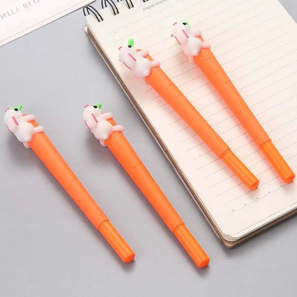 12 pcs Carrot Bunny Rabbit Gel ink Pen,Easter Gift Easter Party Decoration