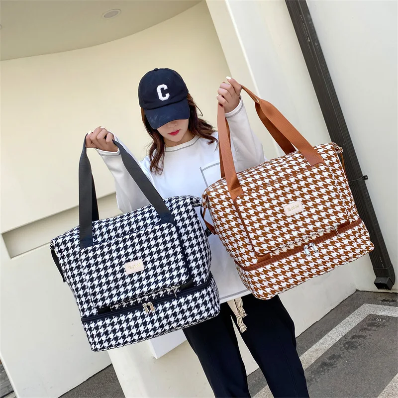 2022 Nylon Foldable Travel Bags Unisex Large Capacity Bag Luggage Women WaterProof Handbags Wet And Dry Separation Bag