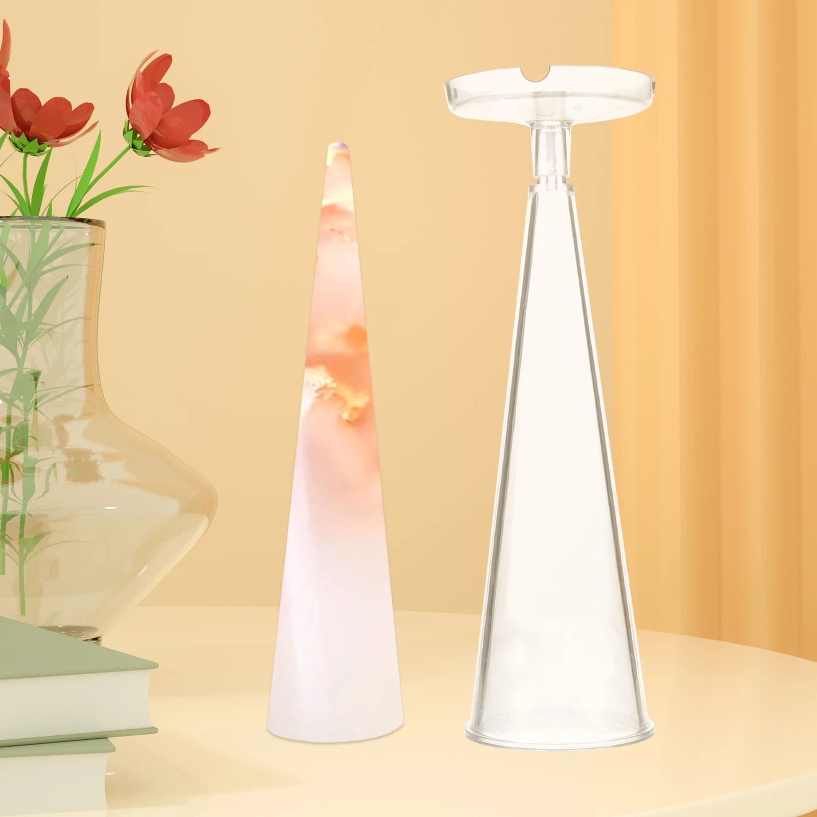 

Reusable Plastic Cone Mold Heat Resistant Durable Diy Scented Making Tool Aromatherapy Beeswax Soap Crafts Flexible