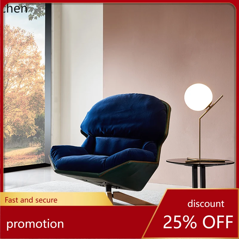 

HXL Internet celebrity leisure chair living room lazy sofa modern simple wind dark green single chair