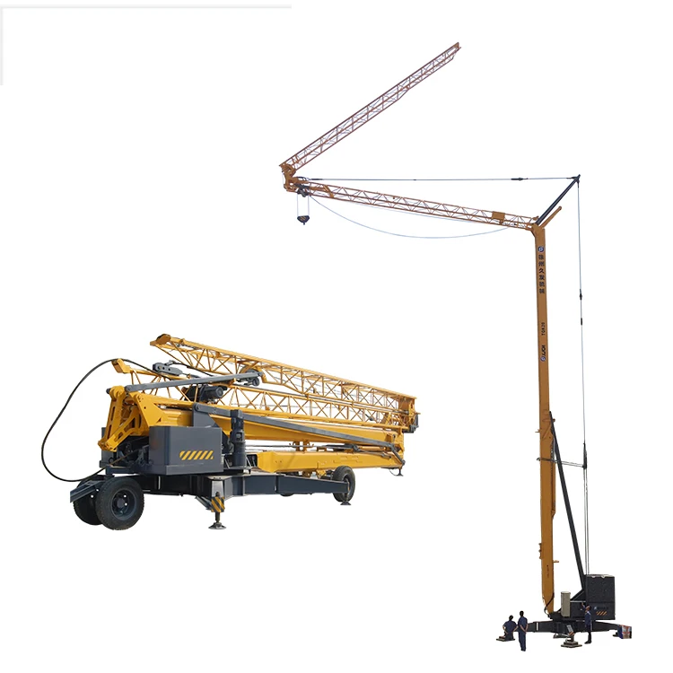 CE Certified Fast Self Erecting Intelligent 1ton 2ton 3ton Hydraulic Small Mobile Tower Crane