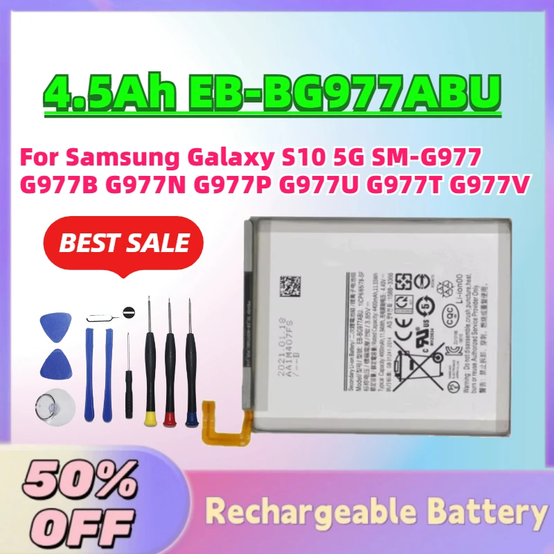 

Upgrade 4500mAh EB-BG977ABU 3.85V Mobile Phone Battery for Samsung Galaxy S10 5G SM-G977 G977B G977N G977P G977U G977T G977V