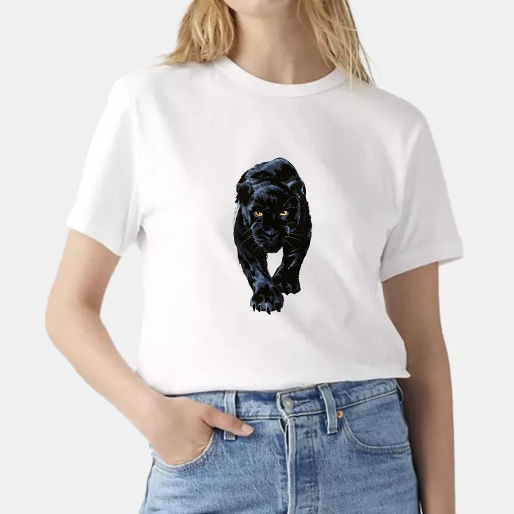 Black Panther Fierce Printed Men's T-Shirt Cool Graphic Tees for Women Tops Tees Streetwear  Y2k Clothes Women Clothing T Shirt