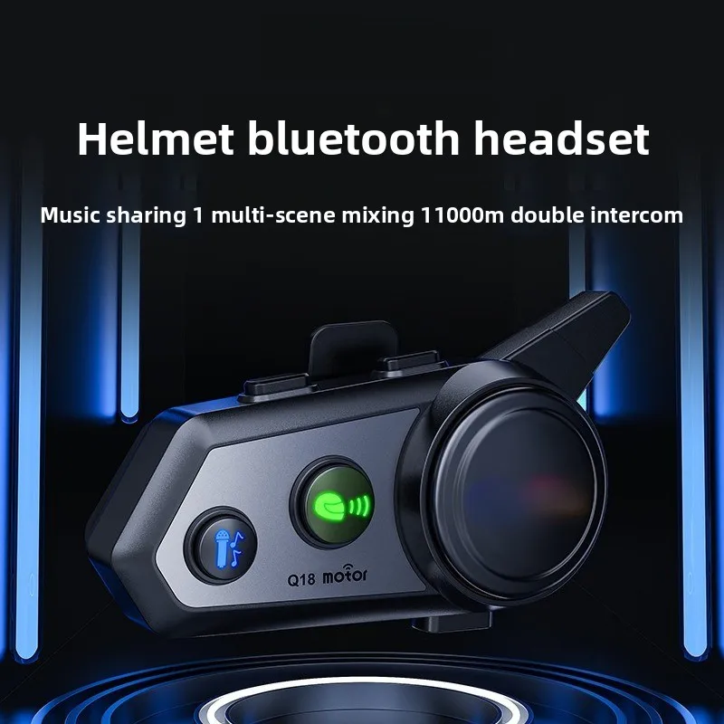 

Q18 Bluetooth-гарнитура для шлема, километр, двойной домофон, совместное использование музыки, смешивание внешнего домофона, Bluetooth-гарнитура для шлема