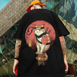 Kaus Pria Hewan 3D Tengkorak Prajurit Kucing Gambar Pakaian Pria Kaus Kebesaran Longgar Lengan Pendek Kasual Musim Panas Kaus Atasan Harajuku 10 kucing prajurit penjualan terbaik - №