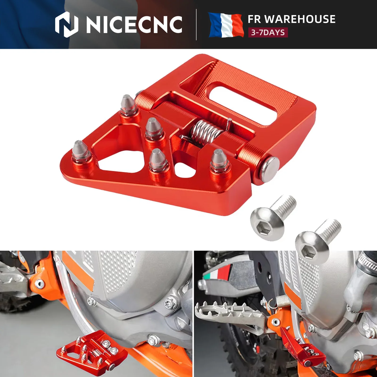 NICECNC Pour GasGas EC 300 2021-2024 EC 250 EC250F MC 125 MC 250 MC250F EX EXF 250 350 Embout de pédale de frein pliable pour KTM EXC 300