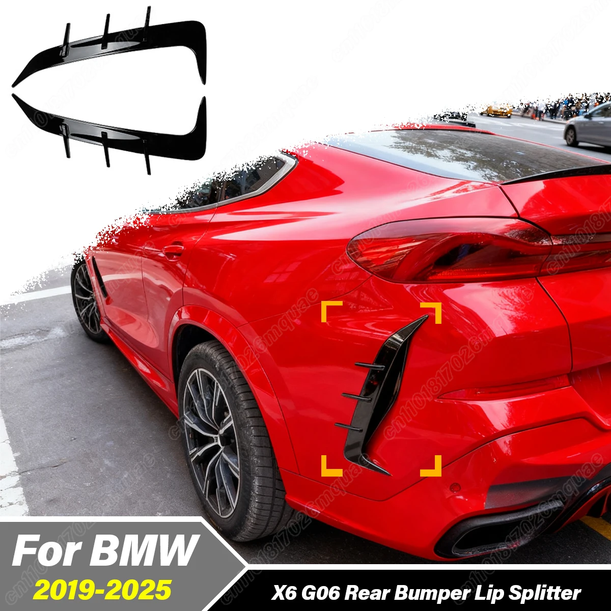 

For Bmw X6 G06 30i 30d 40i 40d M50i M50d M60i 2019 2020 2021 2022 2023 2024 2025 Automobile Rear Side Splitter Decoration Kit