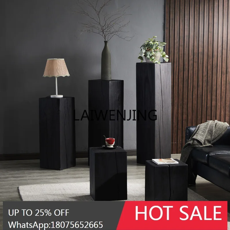 

black log pier B & B ornament European stump creative solid wood home low stool