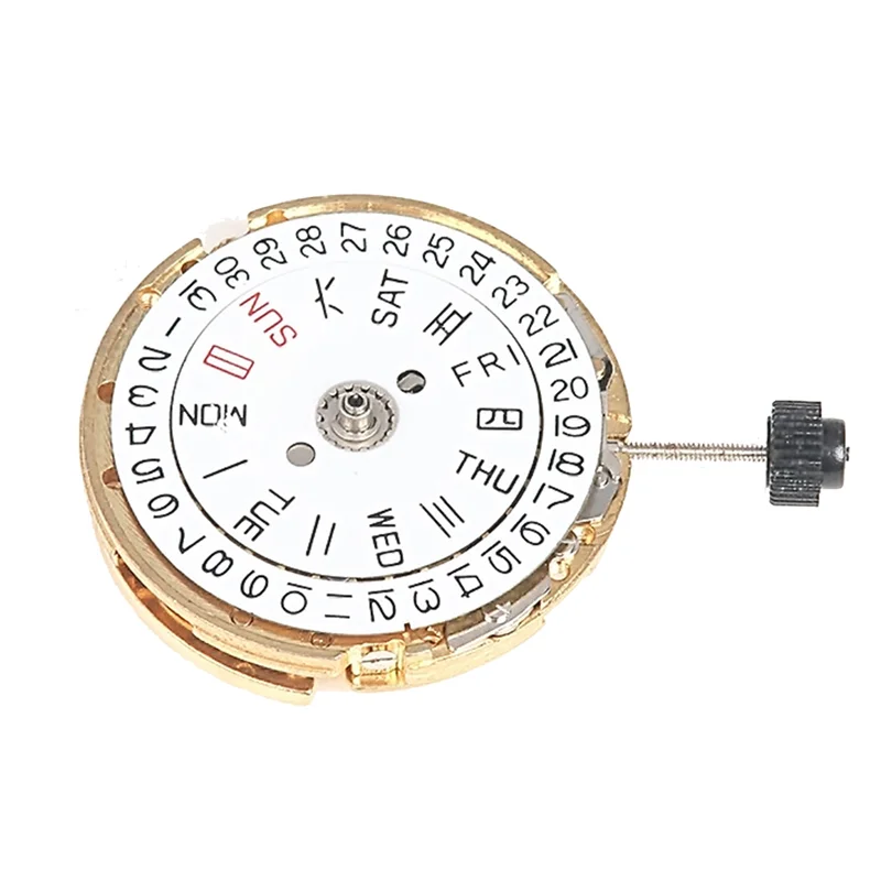 

Watch Movement Double Calendar Crown At 3 Mechanical Movement for MIYOTA 8205 Watch Movement Repair Parts(Gold)