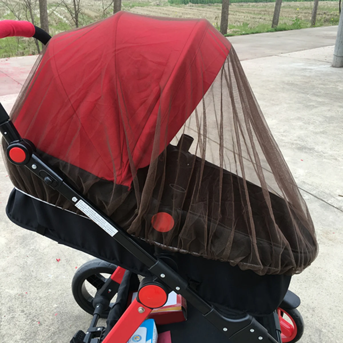 

Baby Stroller Mosquito Net Cover Universal Fit With Elastic Edging For Buggies Playpens Cradles Adjustable Black