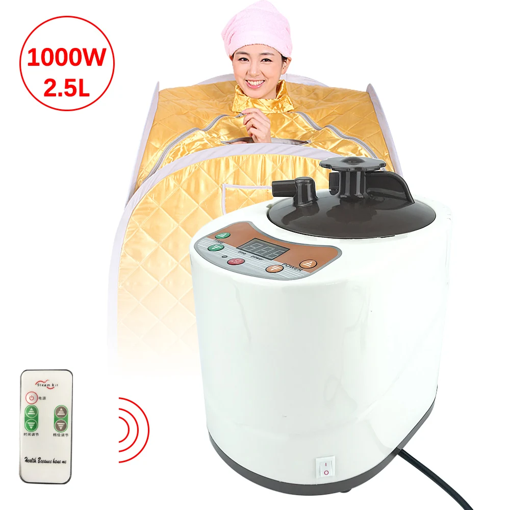 2L 1000W 220V Sauna Steam Generator Stainless Steel Fumigation Machine Khan Steaming Machine with 9 Level Remote Controlled