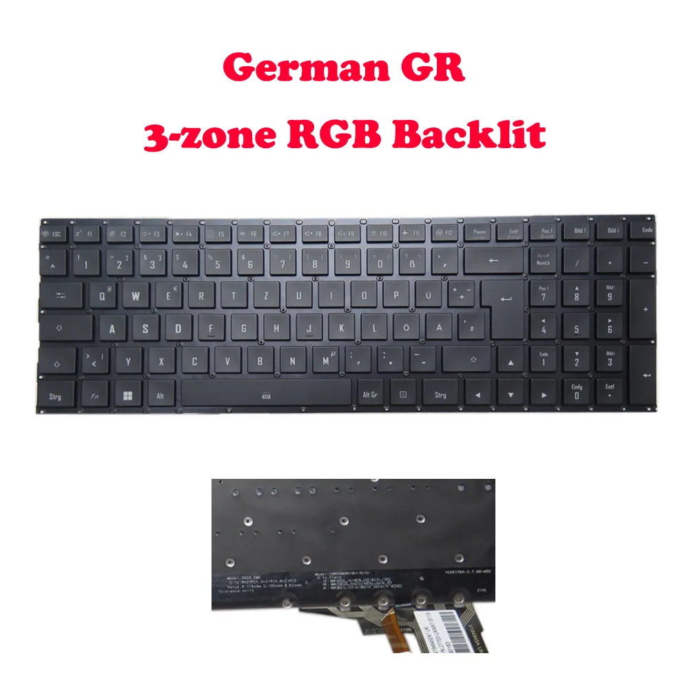 YD 3-zone RGB Backlit Keyboard For Gigabyte For AORUS 7 9KF 9SF English Portugal PO Spanish SP German GR Latin America LA Black