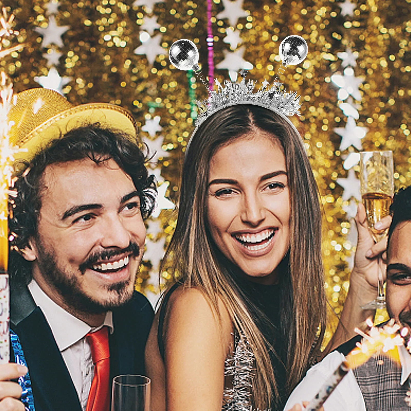 Bola de discoteca bandana acessórios de cabelo feminino baile de formatura jóias de plástico para roupa mulher