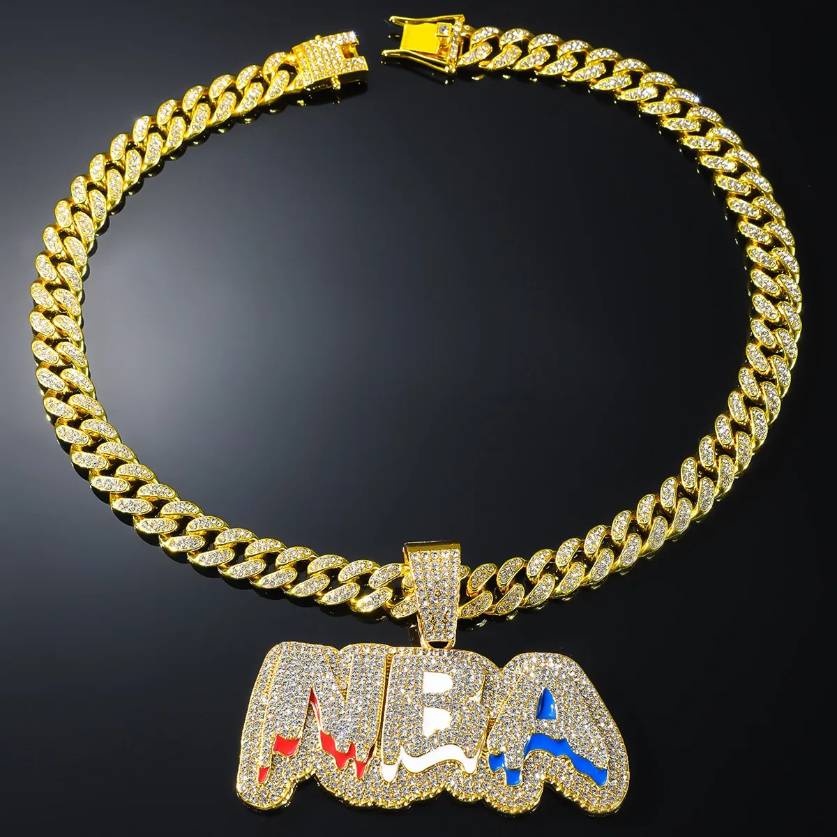 

Iced Out Bling ожерелье с подвеской в виде буквы для мужчин хип-хоп кубинская цепочка ожерелье мужская мода ювелирные изделия в стиле панк для него