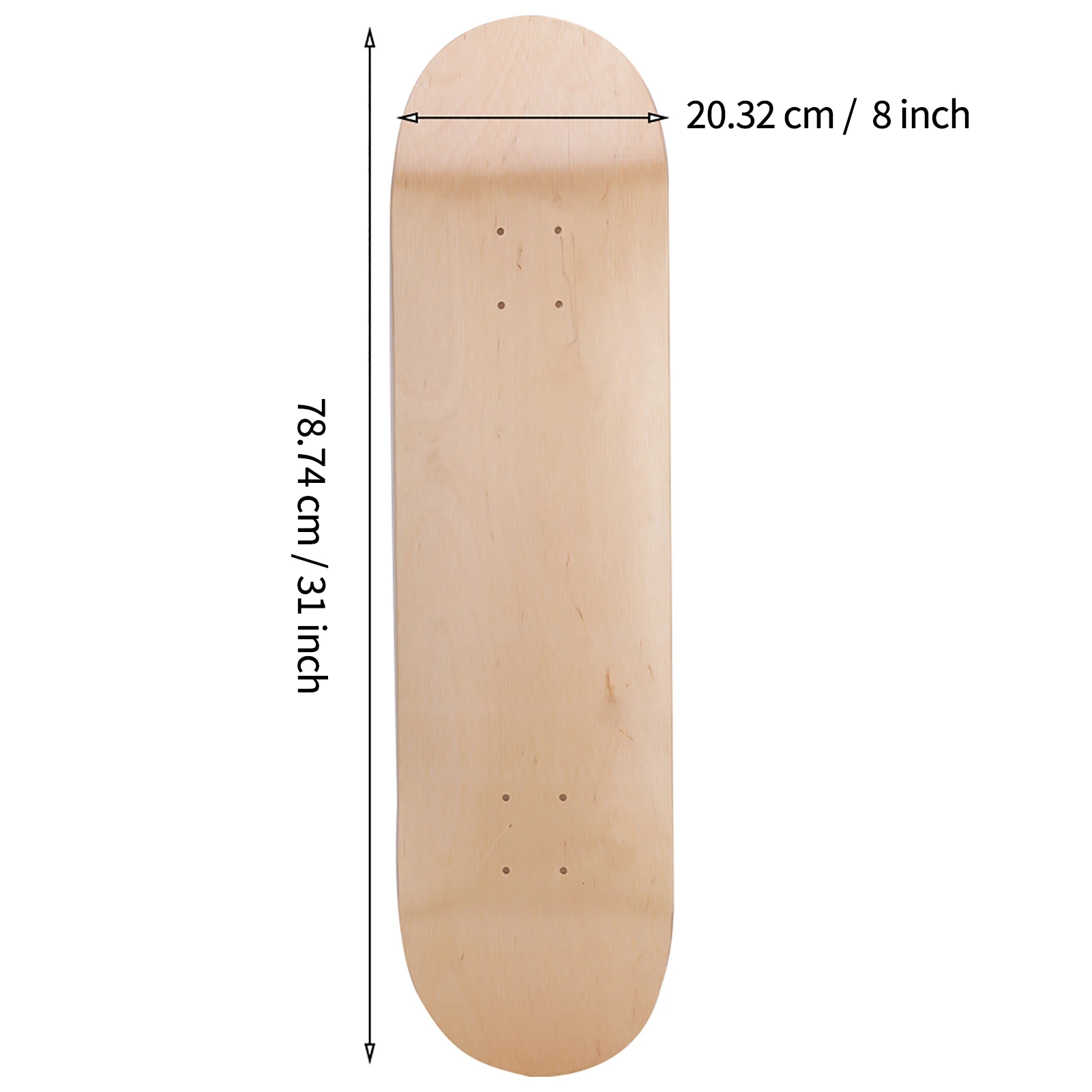 Maple Concave Skateboard Deck, 31x8in Maple Wood Skateboard Deck, Double Warped Concave Design, 150kg Bearing Capacity