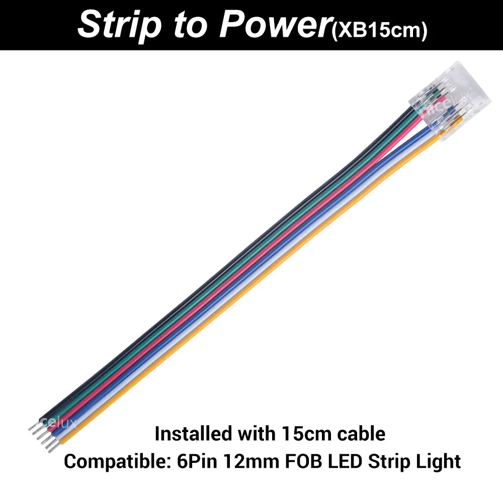 Connettore LED a 6 Pin 12mm COB LED Strip 24V connettore angolare universale per mobili connettore striscia LED IP20 morsettiera a filo