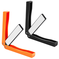 2PCS Professional Folding Pocket Sharpener Kitchen Double Side Sharpener 400 &600 Gris Diamond Knife Sharpener-[Cilae]