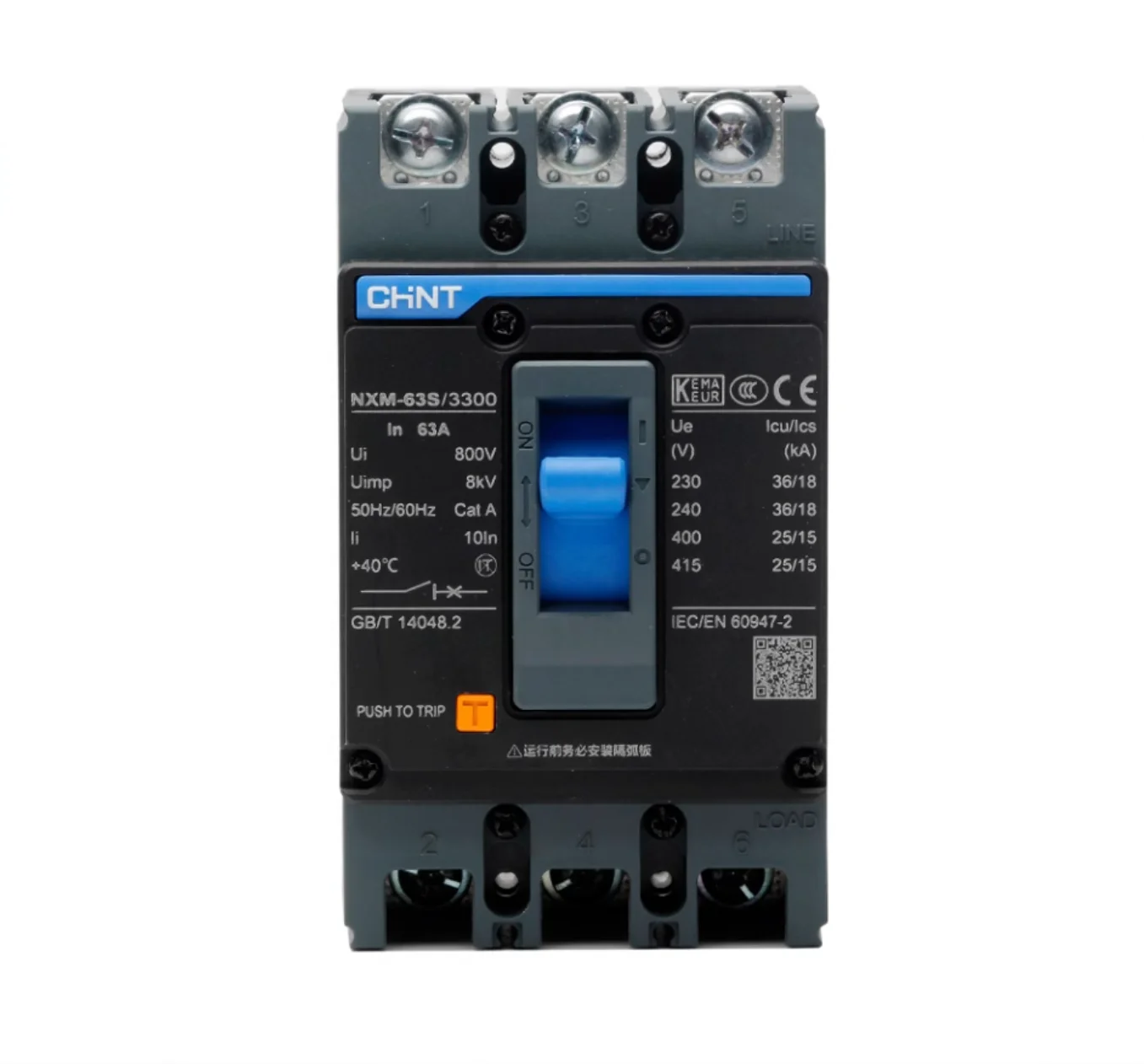 

Chint NXM-63S Series NXM-63S/3300/4300B Leakage Circuit Breaker 3P 4P Brand