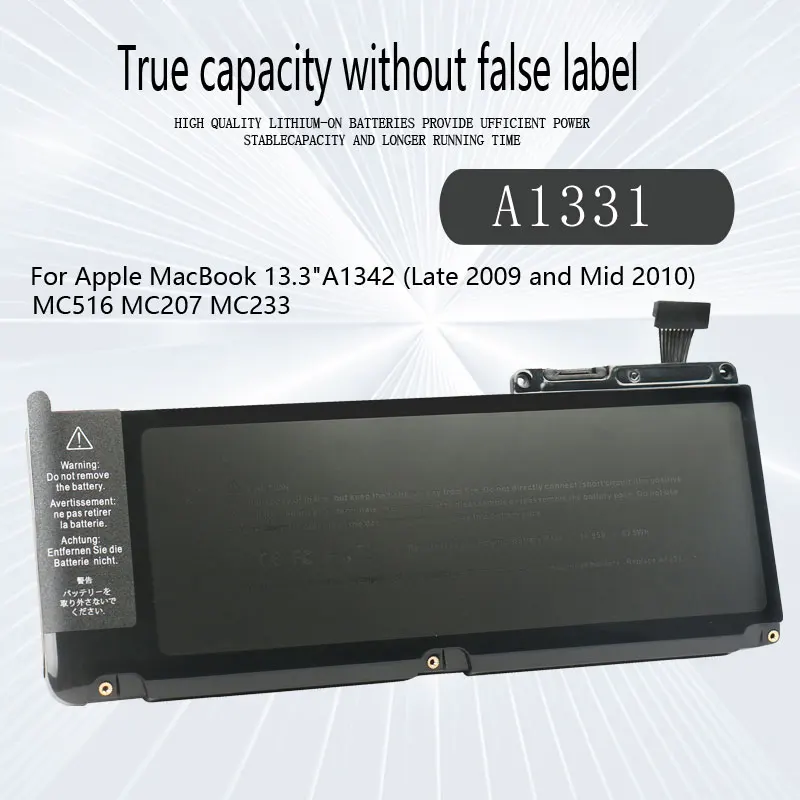 Dxt neuer Laptop-Akku a1331 für Apple Macple 13,3 "a1342 unibody mc207ll/a mc516ll/a 020-6809-a 10,95 v 63,5 wh