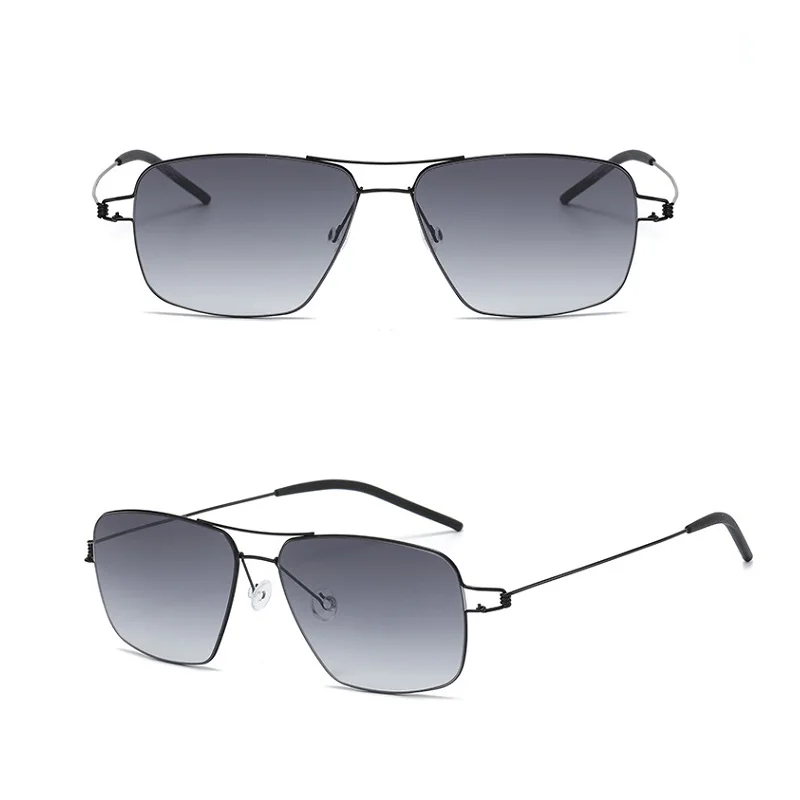 Denmark Brand Men Square Titanium Screwless Sunglasses Women Ultralight Eyewear Gradient Color Sun Glasses Spectacles Eyeglasses