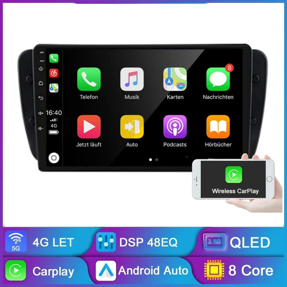 

2 Din Android 14.0 Car Radio For Seat Ibiza 6j 2009- 2012 2013 Multimedia Stereo Audio Head Unit GPS Navigation wireless Carplay